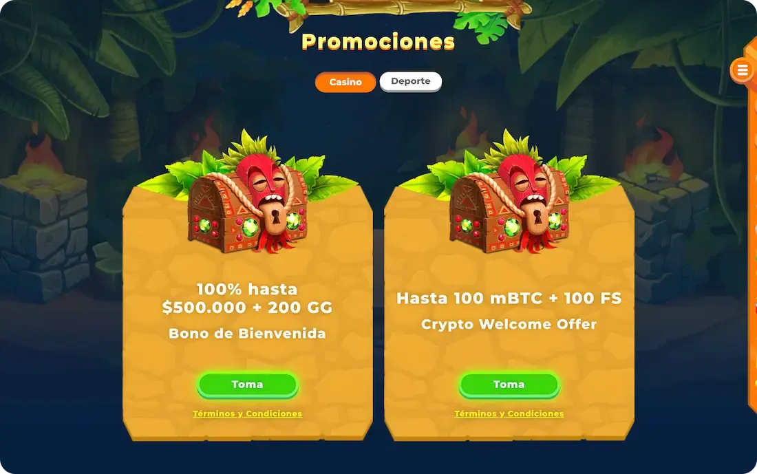 bonos del casino wazamba